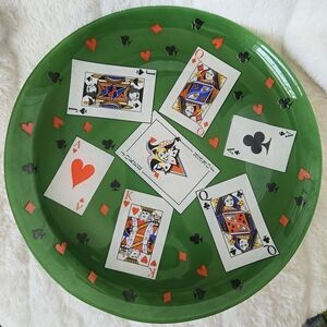 Vintage‎ Luminarc Poker 12inch Glass Platter